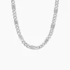Histoire d'Or Collier Jeremi Maille Alternee 1/3 Et Plaquettes Argent Blanc