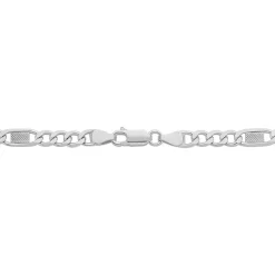 Histoire d'Or Collier Jeremi Maille Alternee 1/3 Et Plaquettes Argent Blanc