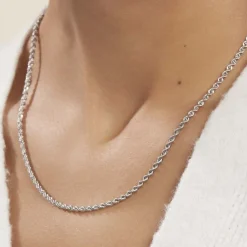 Histoire d'Or Collier Jerry Maille Corde Or Blanc