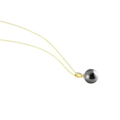 Histoire d'Or Collier Jodocus Or Jaune Perle De Tahiti Oxyde Zirconium