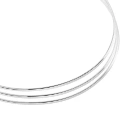 Histoire d'Or Collier Jonc Adel Acier Blanc