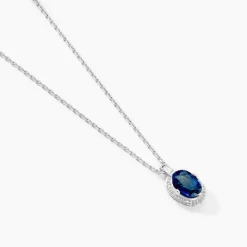 Histoire d'Or Collier Kriska Or Blanc Saphir Et Diamant