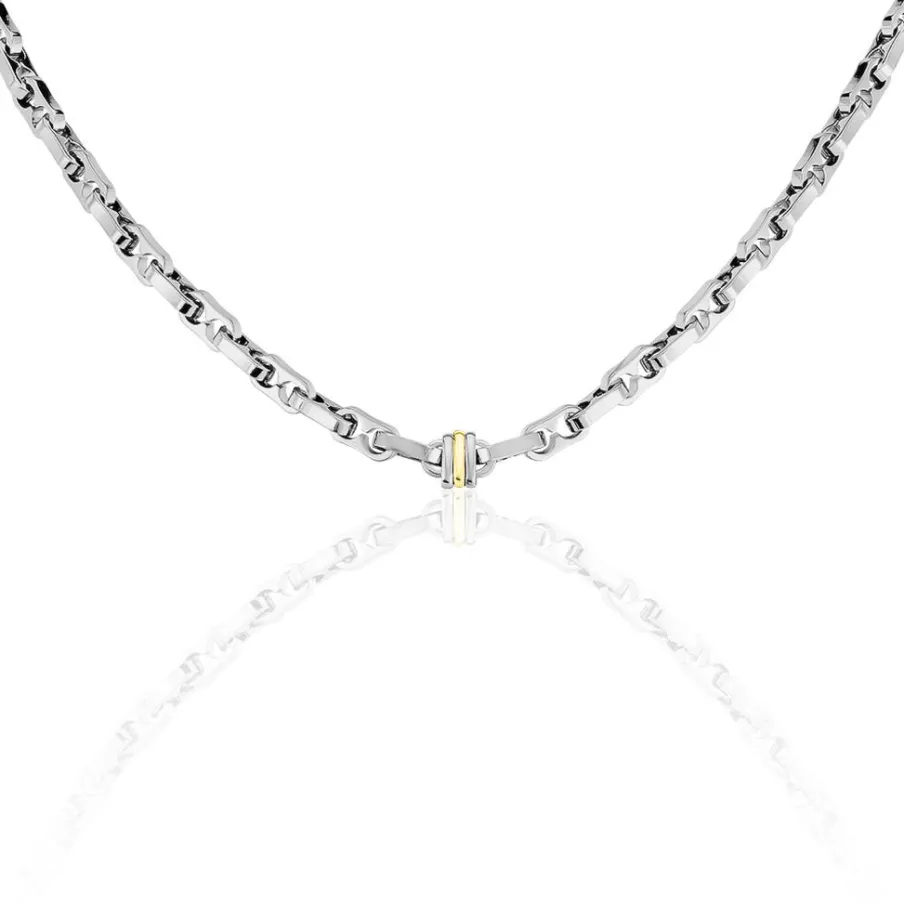 JOURDAN Collier Leandreae Or Acier Bicolore