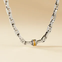 JOURDAN Collier Leandreae Or Acier Bicolore