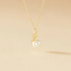 Histoire d'Or Collier Leta Or Jaune Perle De Culture Et Oxyde De Zirconium