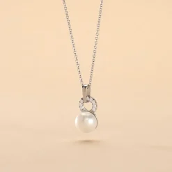 Histoire d'Or Collier Lilio Argent Blanc Perle De Culture Et Oxyde De Zirconium