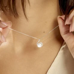 Histoire d'Or Collier Lucinda Or Blanc Perle De Culture Et Oxyde De Zirconium