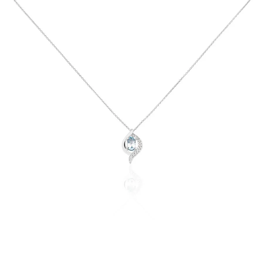 Histoire d'Or Collier Lydia Or Blanc Topaze Oxyde Oxyde