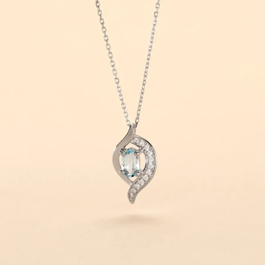 Histoire d'Or Collier Lydia Or Blanc Topaze Oxyde Oxyde