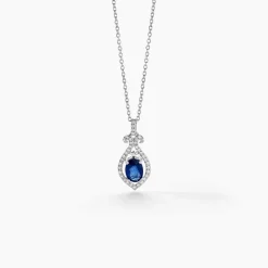 Histoire d'Or Collier Lys Or Blanc Saphir Et Diamant