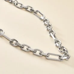 Histoire d'Or Collier Maille Palerme Acier Blanc