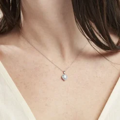 Histoire d'Or Collier Meliora Or Blanc Topaze Bleu Sky Oxyde De Zirconium