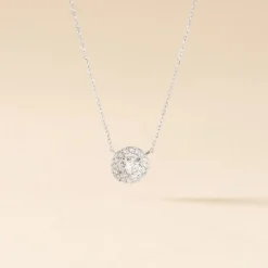 Histoire d'Or Collier Mentoura Or Blanc Diamant Synthétique