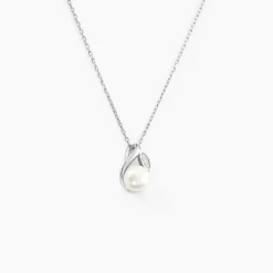 Histoire d'Or Collier Mesmin Argent Blanc Perle De Culture Et Oxyde De Zirconium