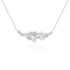 Histoire d'Or Collier Midnight Flower Argent Blanc Oxyde De Zirconium
