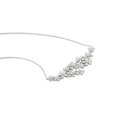 Histoire d'Or Collier Midnight Flower Argent Blanc Oxyde De Zirconium