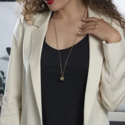 Histoire d'Or Collier My Bola Acier Jaune Aventurine