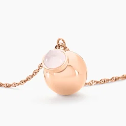 Histoire d'Or Collier My Bola Acier Rose Quartz