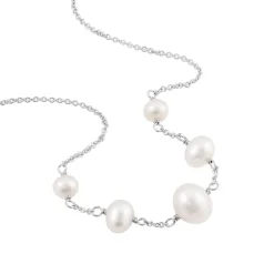 Histoire d'Or Collier Nephtysae Argent Blanc Perle De Culture