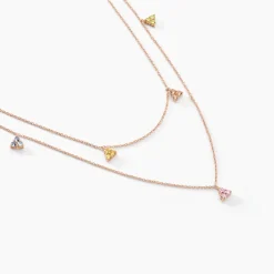 Histoire d'Or Collier Nimbe Argent Rose Oxyde De Zirconium