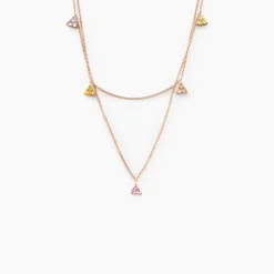 Histoire d'Or Collier Nimbe Argent Rose Oxyde De Zirconium