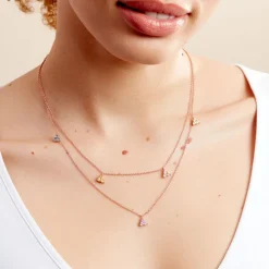 Histoire d'Or Collier Nimbe Argent Rose Oxyde De Zirconium