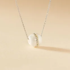 Histoire d'Or Collier Nina Cera Argent Blanc Strass Et Céramique