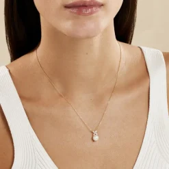 Histoire d'Or Collier Norah Or Jaune Perle De Culture Et Oxyde De Zirconium