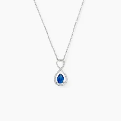 Histoire d'Or Collier Odessa Or Blanc Saphir Diamant