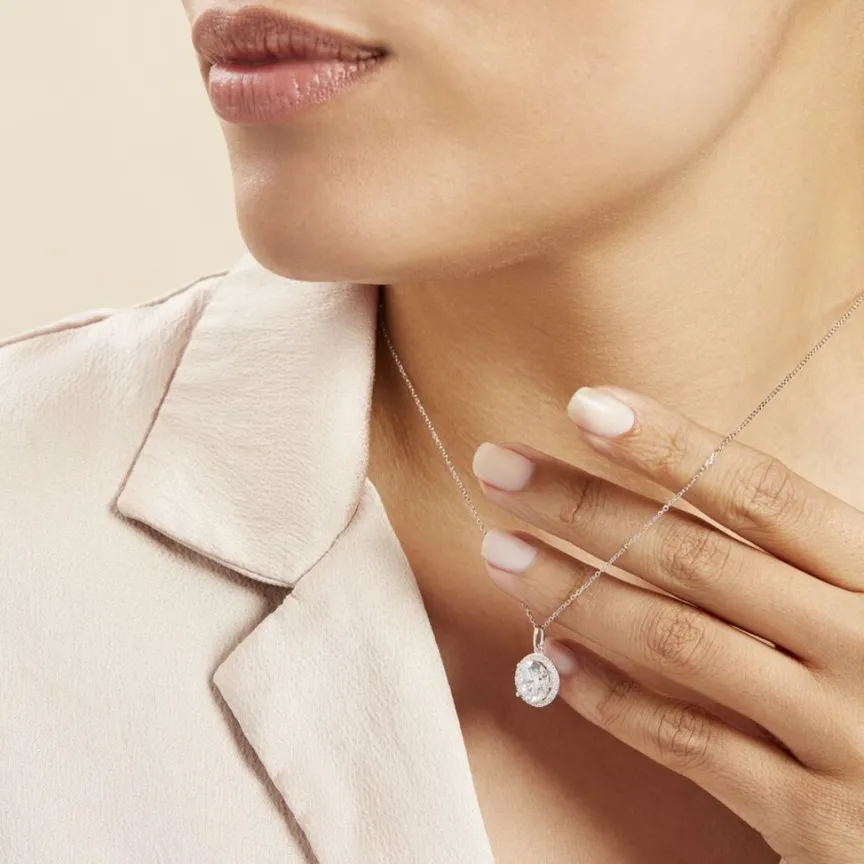 Collier Or Blanc Adil Oxyde De Zirconium-Histoire d'Or