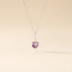 Histoire d'Or Collier Or Blanc Fany Améthyste Oxydes De Zirconium