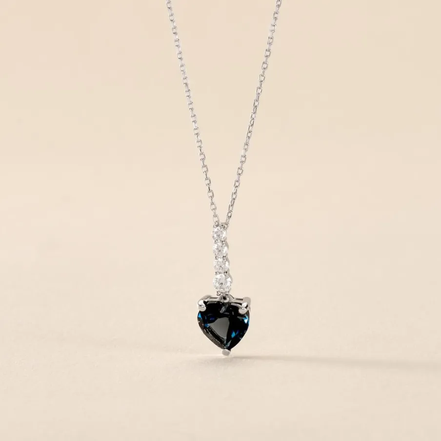 Histoire d'Or Collier Or Blanc Fany Topaze Oxydes De Zirconium