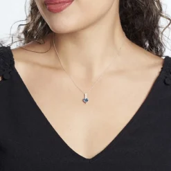 Histoire d'Or Collier Or Blanc Fany Topaze Oxydes De Zirconium