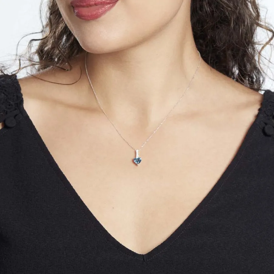 Histoire d'Or Collier Or Blanc Fany Topaze Oxydes De Zirconium