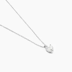 Histoire d'Or Collier Or Blanc Jayde Diamant Synthetique