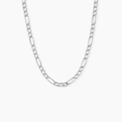 Histoire d'Or Collier Or Blanc Maille Alternée 1/3