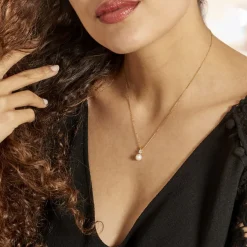 Histoire d'Or Collier Or Jaune Bragi Perle De Culture Oxyde De Zirconium