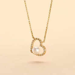 Histoire d'Or Collier Or Jaune Cagiris Oxydes Et Perle De Culture