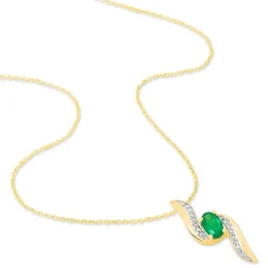 Histoire d'Or Collier Or Jaune Emeraude Et Diamant
