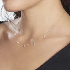 Histoire d'Or Collier Or Jaune Leucitica Oxydes De Zirconium