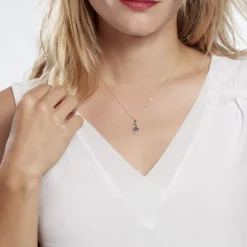 Histoire d'Or Collier Or Jaune Sagesse Topaze Oxydes De Zirconium