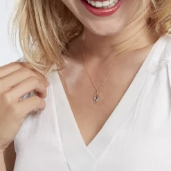 Histoire d'Or Collier Or Jaune Sagesse Topaze Oxydes De Zirconium