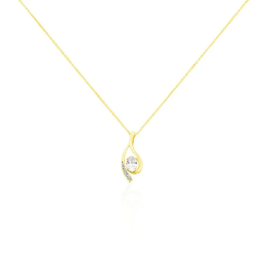 Collier Or Jaune Sagesse Oxydes De Zirconium-Histoire d'Or Clearance