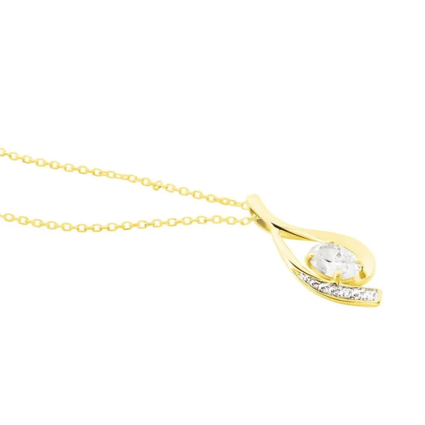 Collier Or Jaune Sagesse Oxydes De Zirconium-Histoire d'Or Clearance