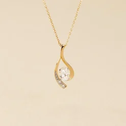 Collier Or Jaune Sagesse Oxydes De Zirconium-Histoire d'Or Clearance