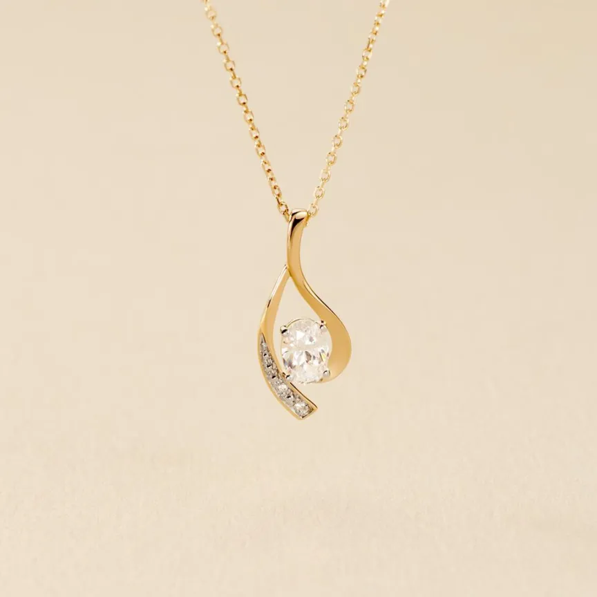 Collier Or Jaune Sagesse Oxydes De Zirconium-Histoire d'Or Clearance