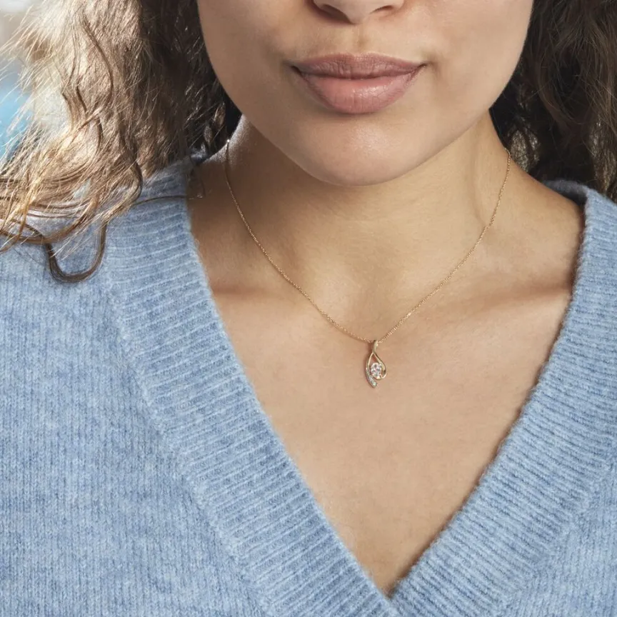 Collier Or Jaune Sagesse Oxydes De Zirconium-Histoire d'Or Clearance