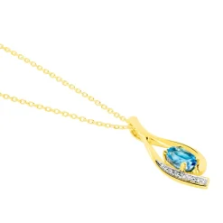 Histoire d'Or Collier Or Jaune Sagesse Topaze Oxydes De Zirconium