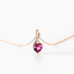 Histoire d'Or Collier Or Rose Clothilde Rhodolite