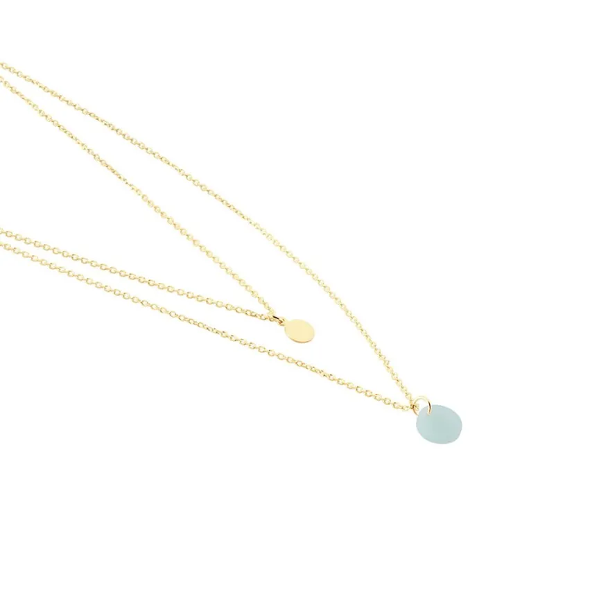 Collier Pampilles Colorées Or Jaune Amazonite-Histoire d'Or Sale